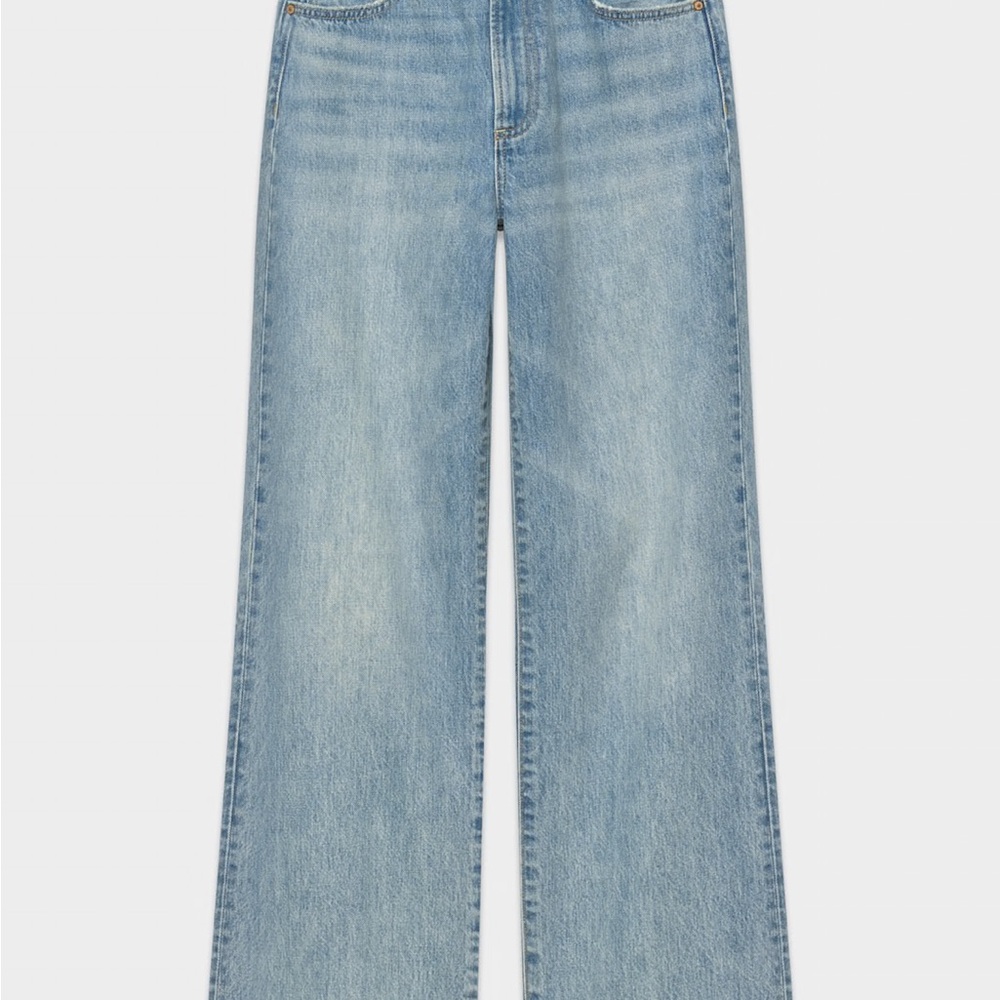 Denim Forum Blue Flare Wide Leg Jeans